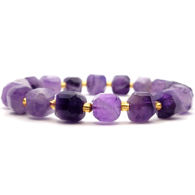 Dream Amethyst Tooth Cube Bracelet